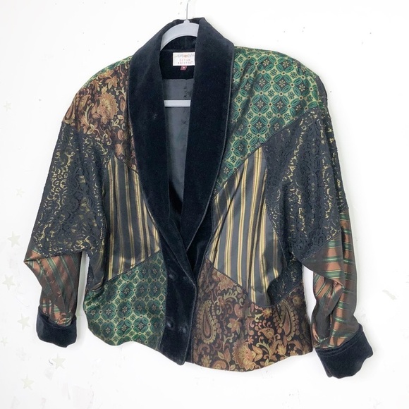 SUSAN Bristol vintage mixed fabric double breasted jacket - Picture 12 of 13